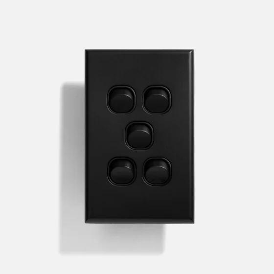 Matte Black slim five gang switch - Image 1
