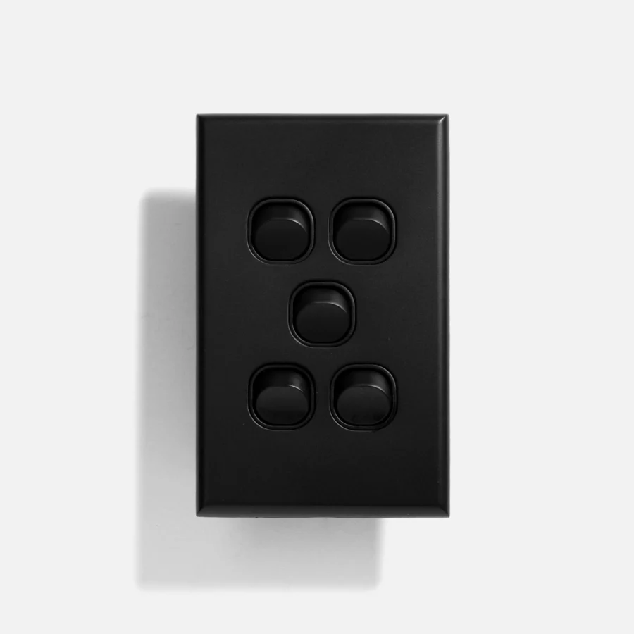 Matte Black slim five gang switch