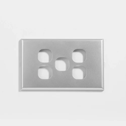 Slim five gang silver switch cover - Image 1