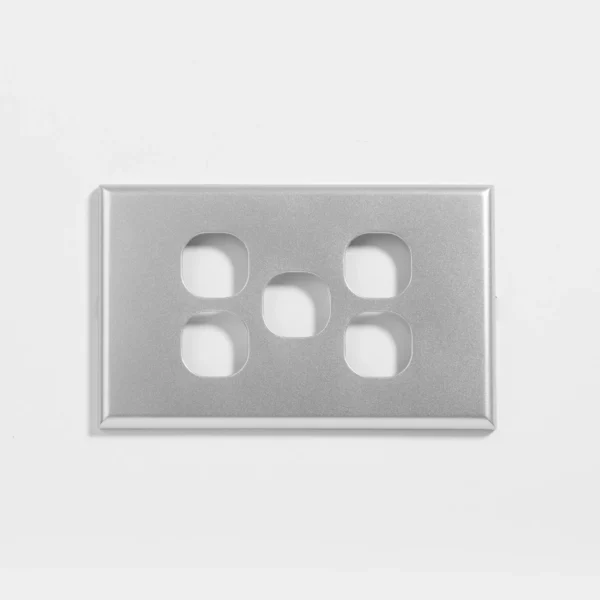 Slim five gang silver switch cover