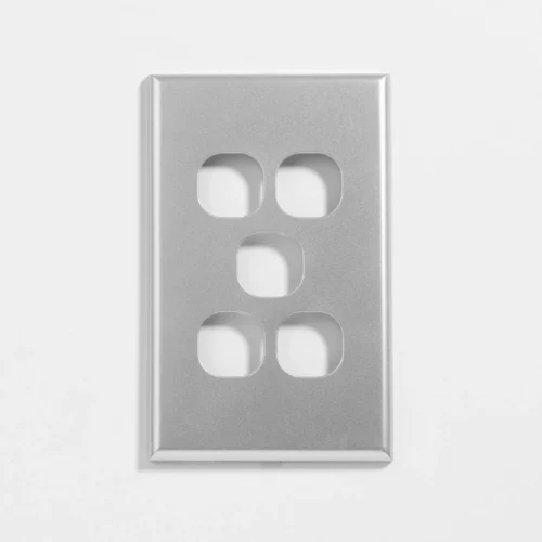 Slim five gang silver switch cover - Image 2