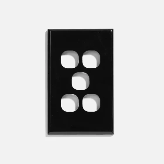 Black slim 5 gang cover & plate only - Image 1