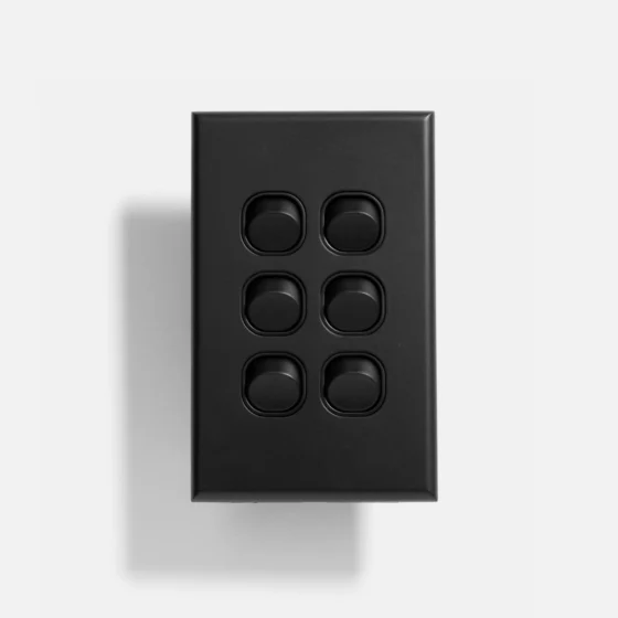 Matte Black slim six gang switch - Image 1