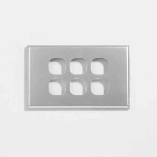 Slim six gang silver switch cover - Image 1