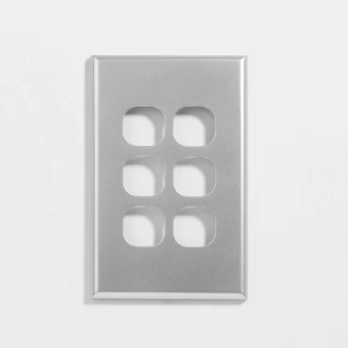 Slim six gang silver switch cover - Image 2