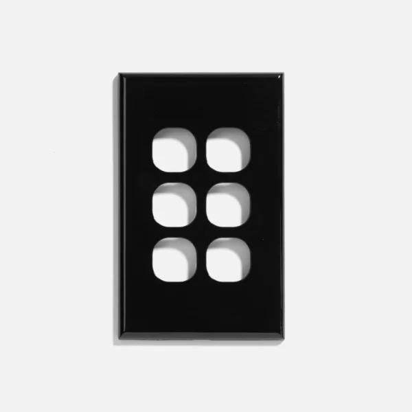 Black slim 6 gang cover & plate only