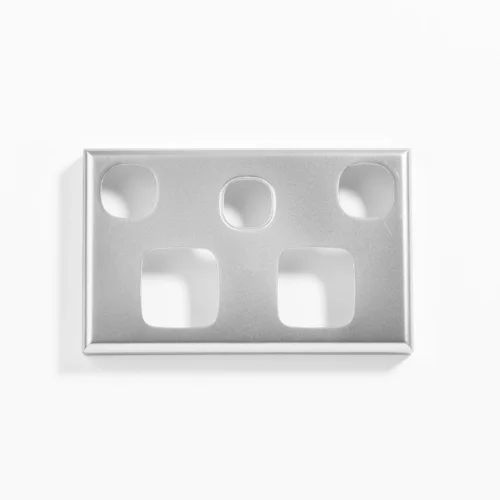 Standard double power point, extra switch silver cover - Image 1