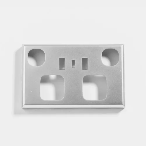 Standard double power point, twin USB + C type silver cover - Image 1