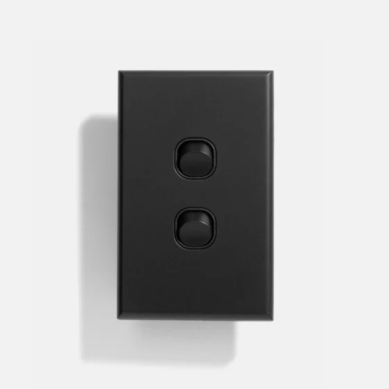 Matte Black standard two gang switch - Image 1