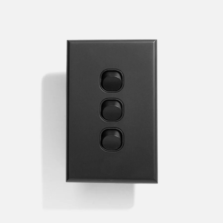 Matte Black standard three gang switch