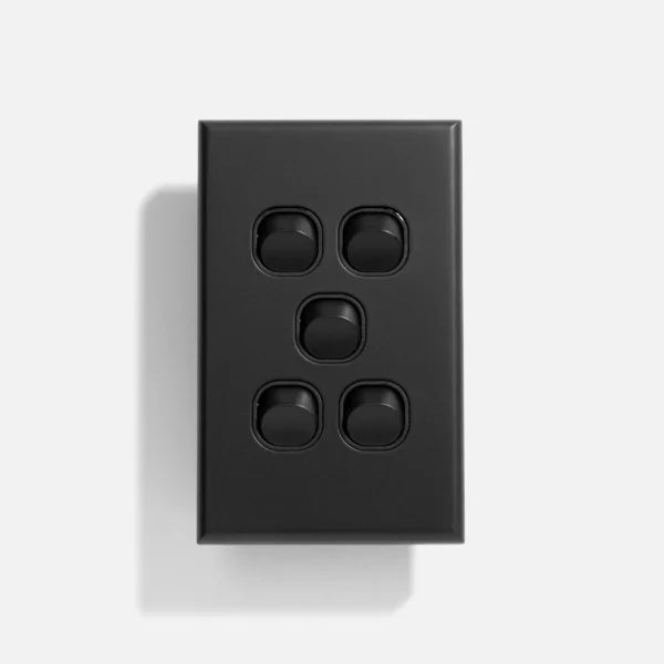 Matte Black standard five gang switch