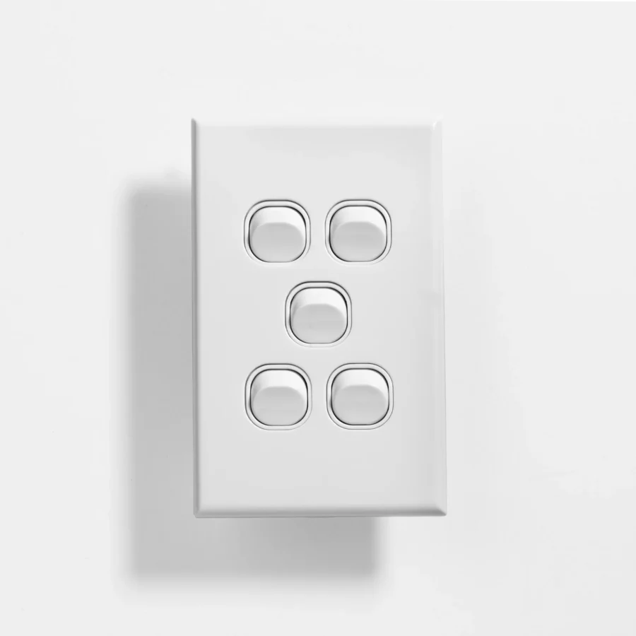 Slim five gang switch 16A vertical