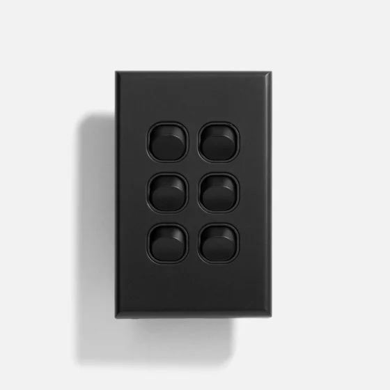 Matte Black standard six gang switch - Image 1