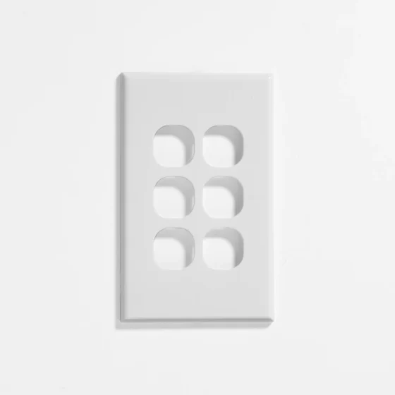Slim six gang plate & cover only - Image 1