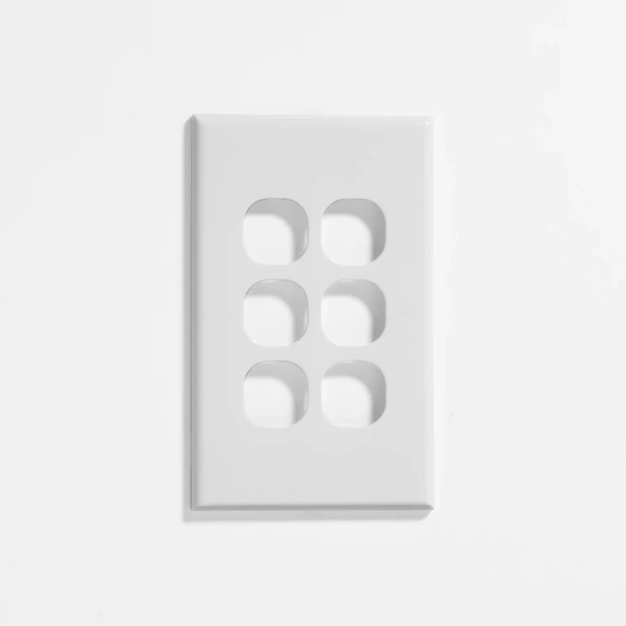 Slim six gang plate & cover only