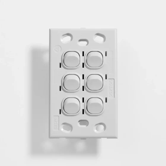 Slim six gang switch 16A vertical - Image 2