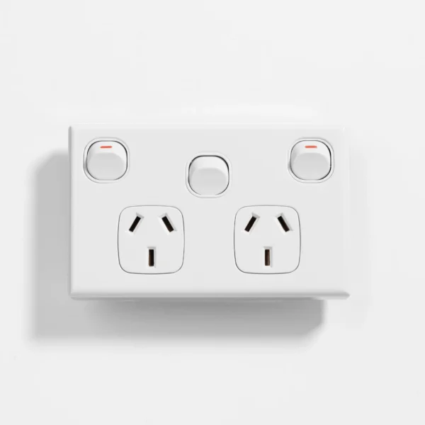 Standard double power point 10A, extra switch 16A